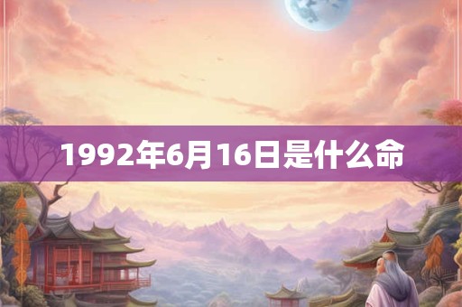 1992年6月16日是什么命