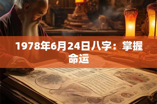 1978年6月24日八字：掌握命运