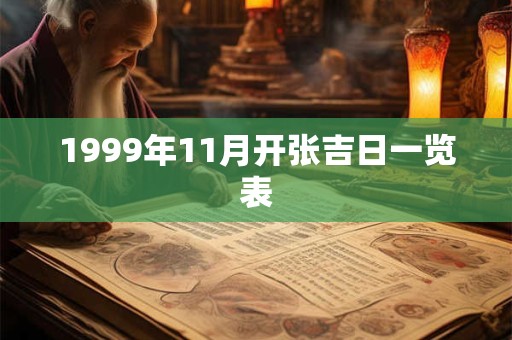 1999年11月开张吉日一览表