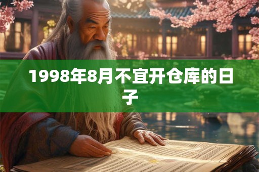 1998年8月不宜开仓库的日子