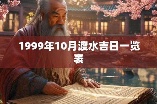 1999年10月渡水吉日一览表 1999年10月渡水吉日一览表