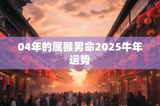 04年的属猴男命2025牛年运势
