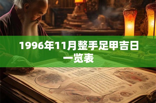 1996年11月整手足甲吉日一览表