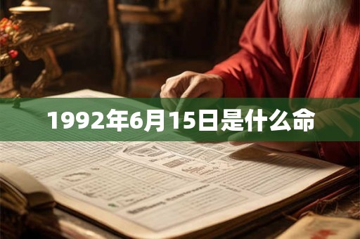 1992年6月15日是什么命