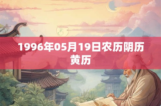1996年05月19日农历阴历黄历