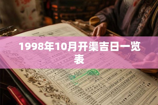 1998年10月开渠吉日一览表