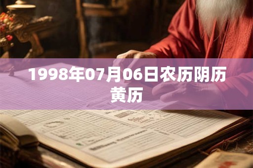 1998年07月06日农历阴历黄历