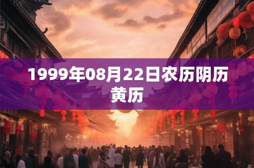 1999年08月22日农历阴历黄历