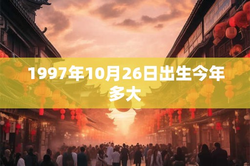 1997年10月26日出生今年多大