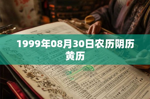 1999年08月30日农历阴历黄历 1999年08月30日农历阴历黄历