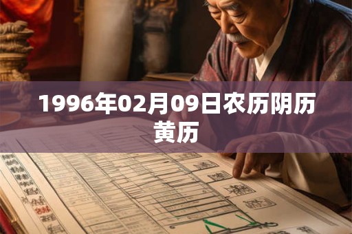 1996年02月09日农历阴历黄历