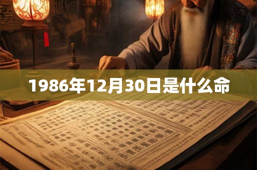 1986年12月30日是什么命