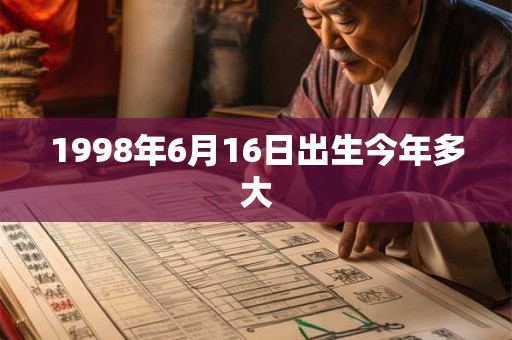 1998年6月16日出生今年多大