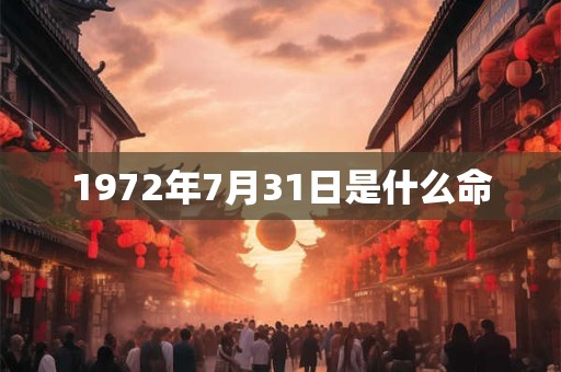 1972年7月31日是什么命