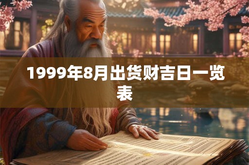 1999年8月出货财吉日一览表