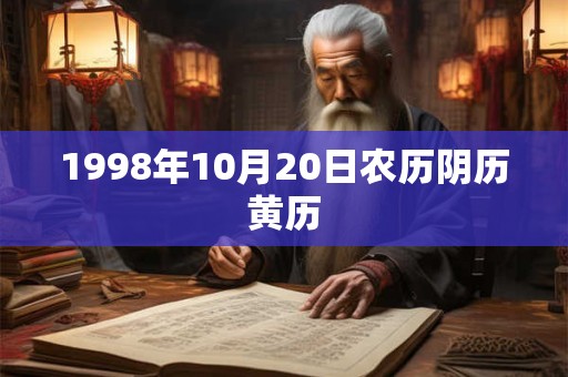 1998年10月20日农历阴历黄历