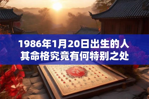 1986年1月20日出生的人 其命格究竟有何特别之处