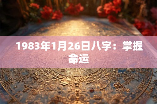 1983年1月26日八字：掌握命运