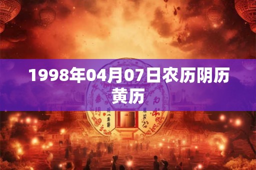 1998年04月07日农历阴历黄历