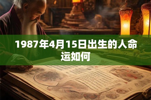 1987年4月15日出生的人命运如何
