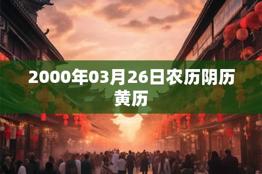 2000年03月26日农历阴历黄历