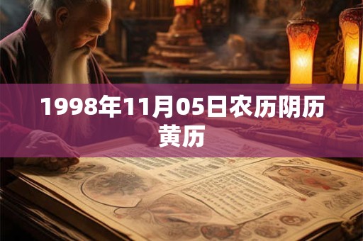 1998年11月05日农历阴历黄历
