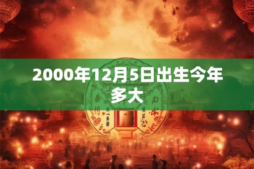 2000年12月5日出生今年多大