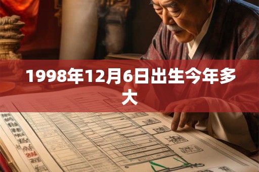 1998年12月6日出生今年多大