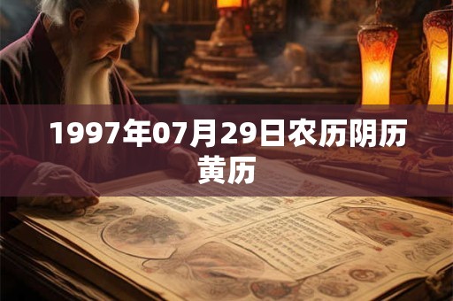 1997年07月29日农历阴历黄历 1997年07月29日农历阴历黄历