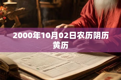 2000年10月02日农历阴历黄历
