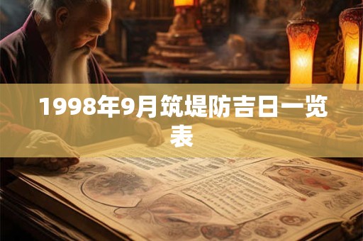 1998年9月筑堤防吉日一览表