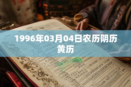 1996年03月04日农历阴历黄历