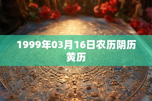 1999年03月16日农历阴历黄历