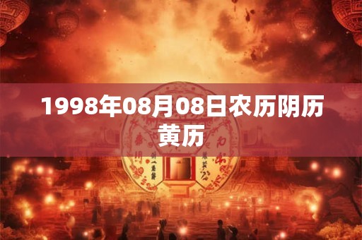 1998年08月08日农历阴历黄历