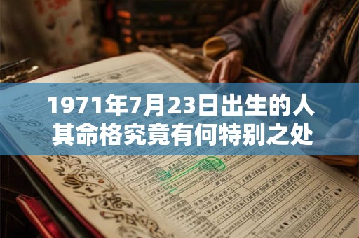 1971年7月23日出生的人 其命格究竟有何特别之处