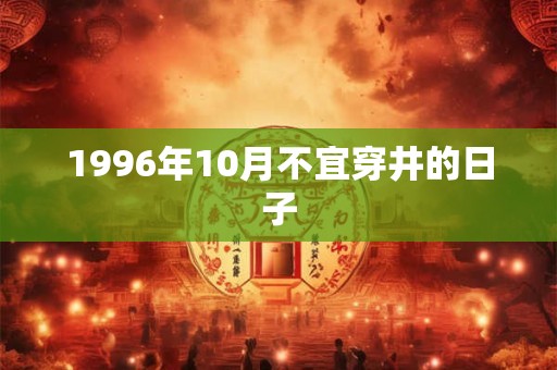 1996年10月不宜穿井的日子 1996年10月不宜穿井的日子