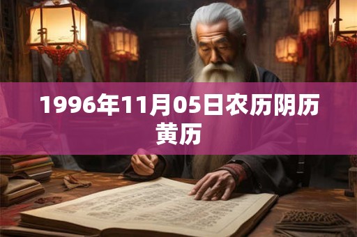 1996年11月05日农历阴历黄历