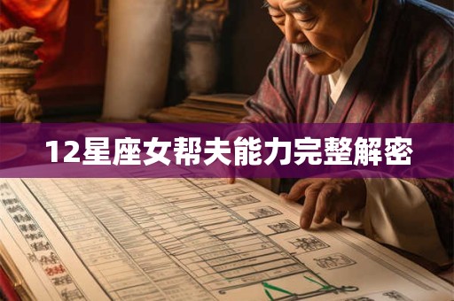 12星座女帮夫能力完整解密
