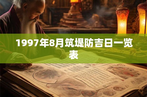 1997年8月筑堤防吉日一览表