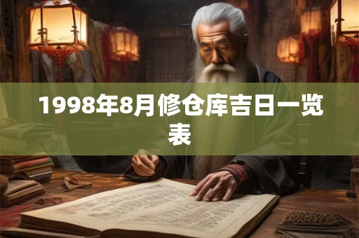 1998年8月修仓库吉日一览表