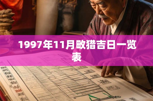 1997年11月畋猎吉日一览表
