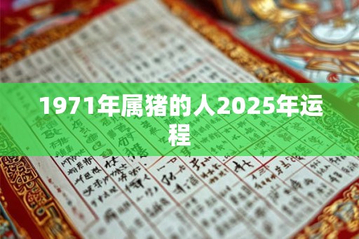 1971年属猪的人2025年运程 1971年属猪的人2025年运程