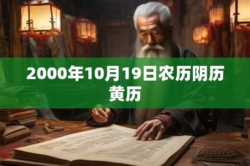 2000年10月19日农历阴历黄历