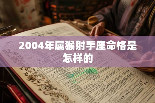 2004年属猴射手座命格是怎样的