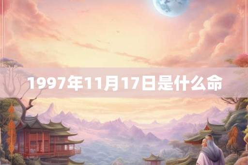 1997年11月17日是什么命