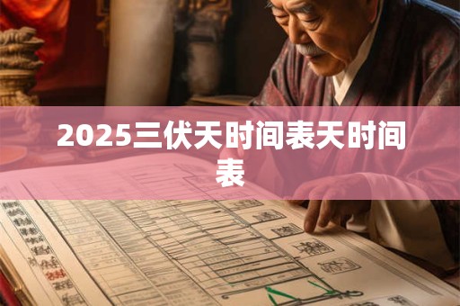 2025三伏天时间表天时间表