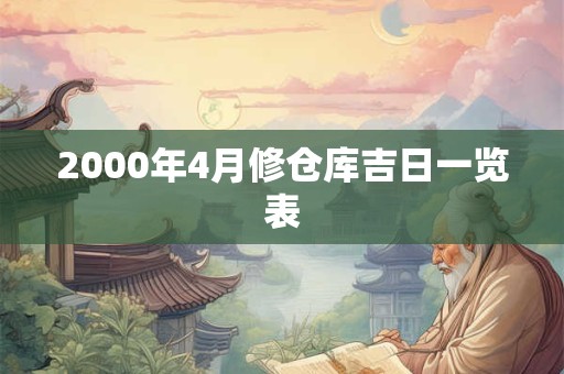 2000年4月修仓库吉日一览表 2000年4月修仓库吉日一览表