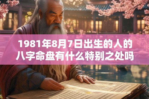 1981年8月7日出生的人的八字命盘有什么特别之处吗