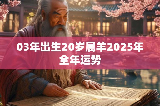 03年出生20岁属羊2025年全年运势