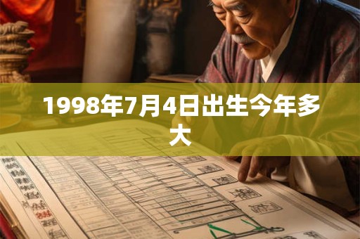 1998年7月4日出生今年多大